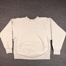 Vintage 1980s Medallion Made in USA Blank Grey Reverse Weave Crewneck M