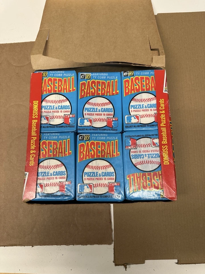 Hermosa caja de cera de béisbol Donruss 1983 36 paquetes Gwynn Boggs Sandberg novato Foto 2 de 3