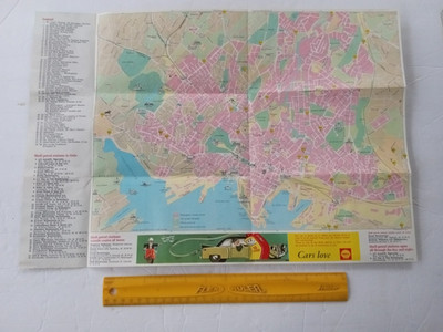 OSLO NORWAY SHELL Gas Service Stations Map 1969 Tourist Street Index Brochure