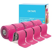 4 Rolls Pink Precut Kinesiology Tape 2 Inch x 16 Ft Cotton Elastic Athletic 1.96 per gallon
