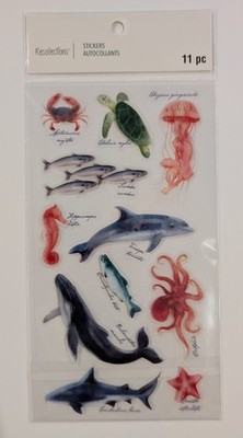 Ocean Sea Life Scrapbook Stickers By Recollections Dolphin Fish Turtle Octopus