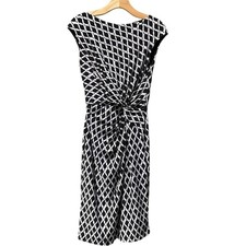 NWOT Ralph Lauren Printed Twist Front Jersey Sheath Midi Dress Size 8 Bodycon