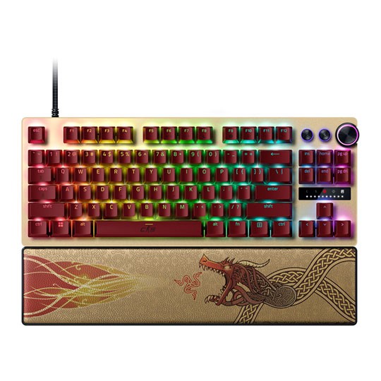 Razer Gold/Yellow Huntsman V3 Pro Tenkeyless Keyboard Gaming Usb Qwerty Uk Interna - Image 6