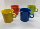 Fiesta Mugs Ring Handle Coffee Multicolor Yellow Blue Orange Green 10oz Set of 4