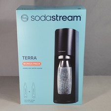 SodaStream Terra Sparkling Water Maker Bonus Pack Black with 2 60L CO2 Cylinders