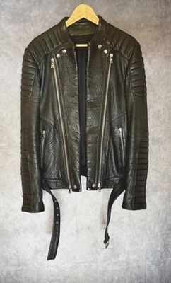 Balmain Paris Iconic Double Zipper Leather Jacket (size EU/IT 50 - US 40/42)