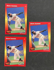 1992 Donruss Triple Play Deion Sanders Card #186 (3 card lot)