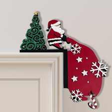2024 Christmas Door Topper Holiday Home Decor Funny Snowman Santa Claus Top Door