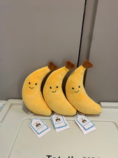 JELLYCAT Fluffy Plush Fun Banana Appease Doll Gift Kids Toy Dust Bag 6.6 in NEW