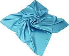 Elegant Large Silk Feel Solid Color Satin Square Scarf Wrap 35"
