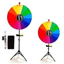 24-inch Spinning Prize Wheel with Height Adjustable Floor Stand  14 Slots Colo...