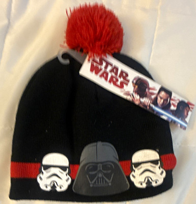 Disney Star Wars Force Awakens Darth Vader Knit Beanie Hat w/ Pom Pom