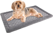 Dog Bed Kennel Pad Crate Mat Washable Chew Proof Orthopedic Padding Grey New
