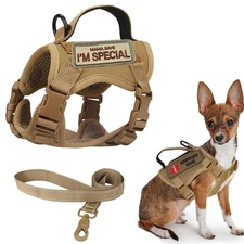 Tactical Dog Harness for Small Dogs, Military Puppy Vest Harness and Leash fo...