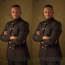 2 Pcs Men Suits Classical Black Wedding Tuxedos Formal Business Blazer Pant
