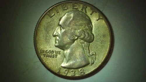 1938 Washington Quarter -- Very Choice Uncirculated GREASE ERROR