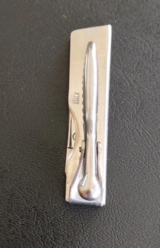 Vintage Silver-tone Mesh Wrap Around Cufflinks  & Scissor Tie Clasp/Clip-Italy. - Picture 5 of 6
