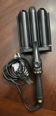 Amika High Tide Jumbo Deep Wave Hair Iron Adjustable Heat 1.25  Tourmaline