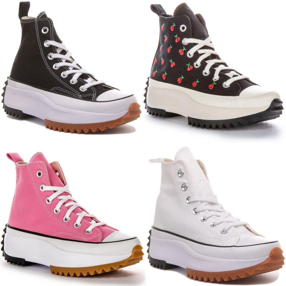 Converse 166800C Run Star Hike Unisex Trainer En Noir Et Blanc Taille 4-13 - Photo 1/1
