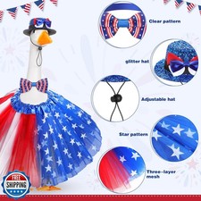 Locmeo 3pcs St. Patrick's Porch Goose Outfits for 23" Lawn Goose Statue Cloth...