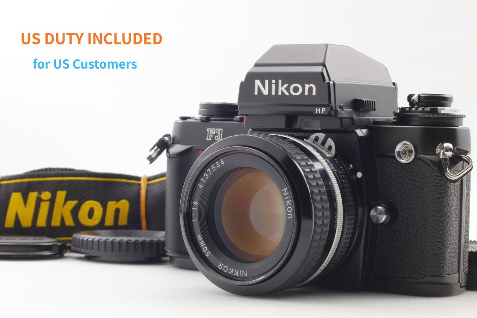 [ Top MINT w/ Strap ] Nikon F3 HP 35mm Film camera ai 50mm f/1.4 Lens From JAPAN