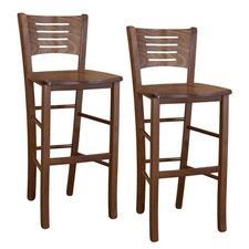 Selles BAR Haut Verona en Bois Noyer Sombre H 73 Avec Siège Solide X 2