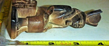 Vtg Carved/Cast Stone Egyptian PHAROAH/DIETY Sculpture with Sundisk ~4"H