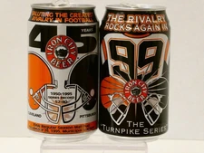 (2) Iron City Beer cans 1995 GREAT RIVALRY Steelers 1999 TURNPIKE SERIES Browns