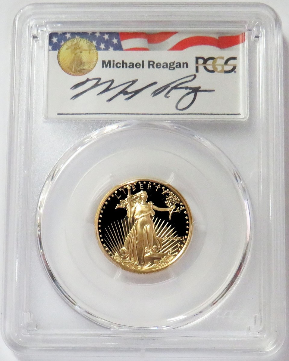 1991 P GOLD REAGAN LEGACY $10 AMERICAN EAGLE 1/4oz PCGS PR 69 DCAM