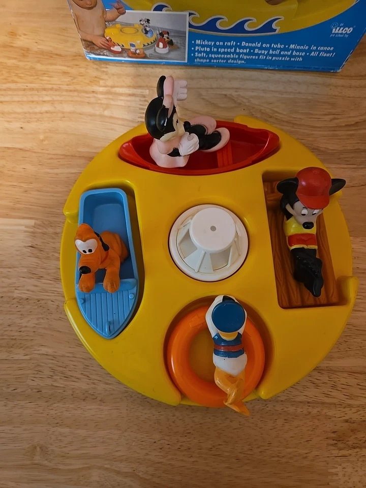 RARO! Juego de juguetes rompecabezas bañera flotante vintage Walt Disney Mickey Mouse de Illco Foto 2 de 4