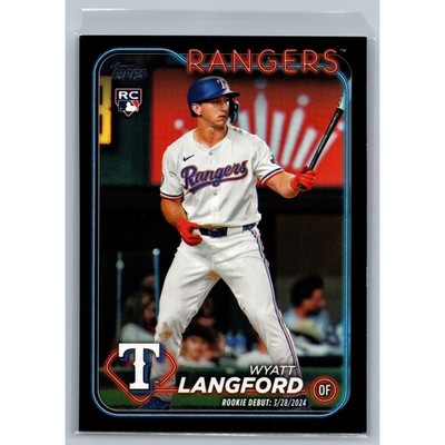 Wyatt Langford Rookie Black /74 2024 Topps Update #US341 Rangers