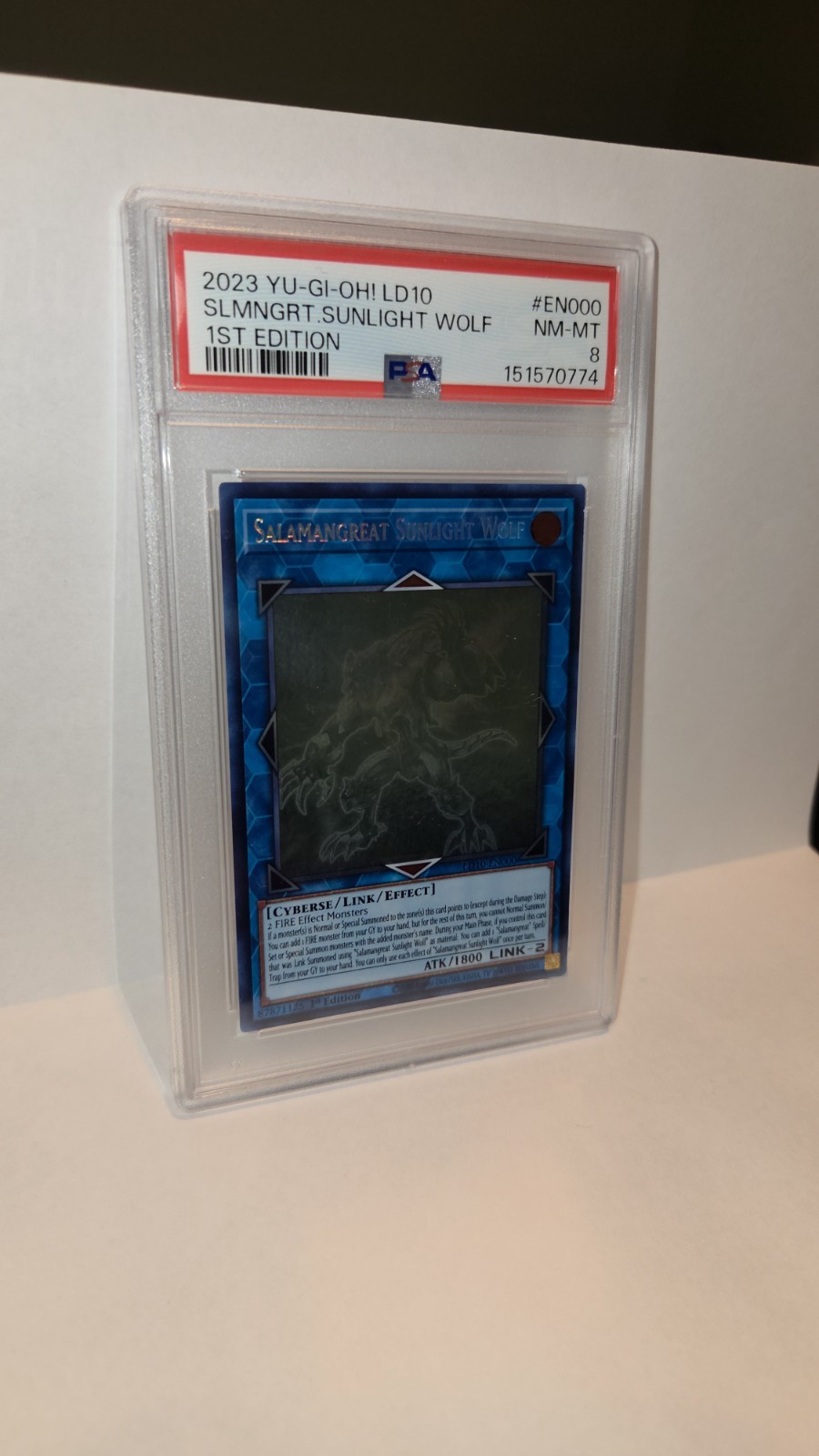 YUGIOH LD10-EN000 SALAMANGREAT SUNLIGHT WOLF GHOST RARE PSA 8 NM-MT #90979951 view 4