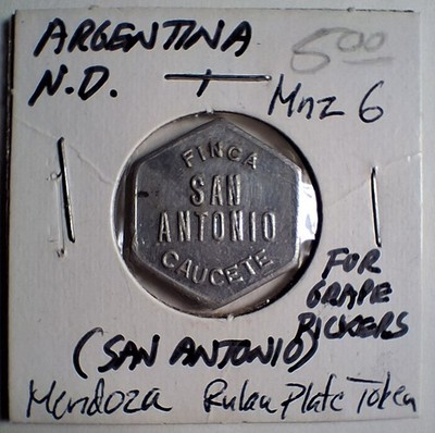 UNIQUE - Undated Argentina Token - Rulau Mnz 6 - Catalog Plate Specimen