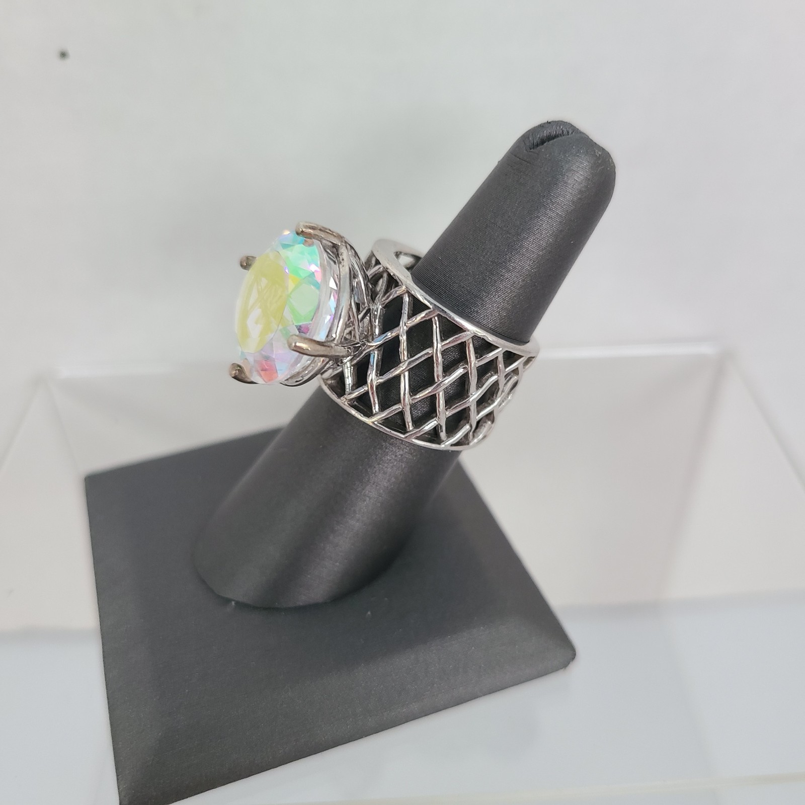 STS Huge Sterling Silver Statement Ring  Aurora B… - image 9