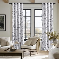 Floral 100 Blackout Curtains 94 Inches Long 2 Panels for Bedroom Living Room ...