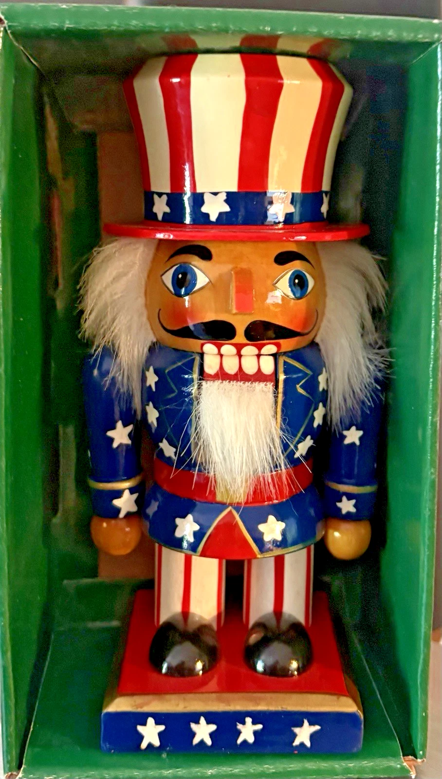 Kurt Adler Uncle Sam 6 1/2" Patriotic Wooden Nutcracker with Box