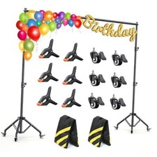Backdrop Stand with Wheels 10x7.5Ft WxH , Photo Backdrop Stand Easy to