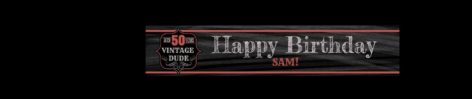 Banner de lona personalizado 50 cumpleaños decoración de fiesta decoración de tipo vintage Foto 3 de 4