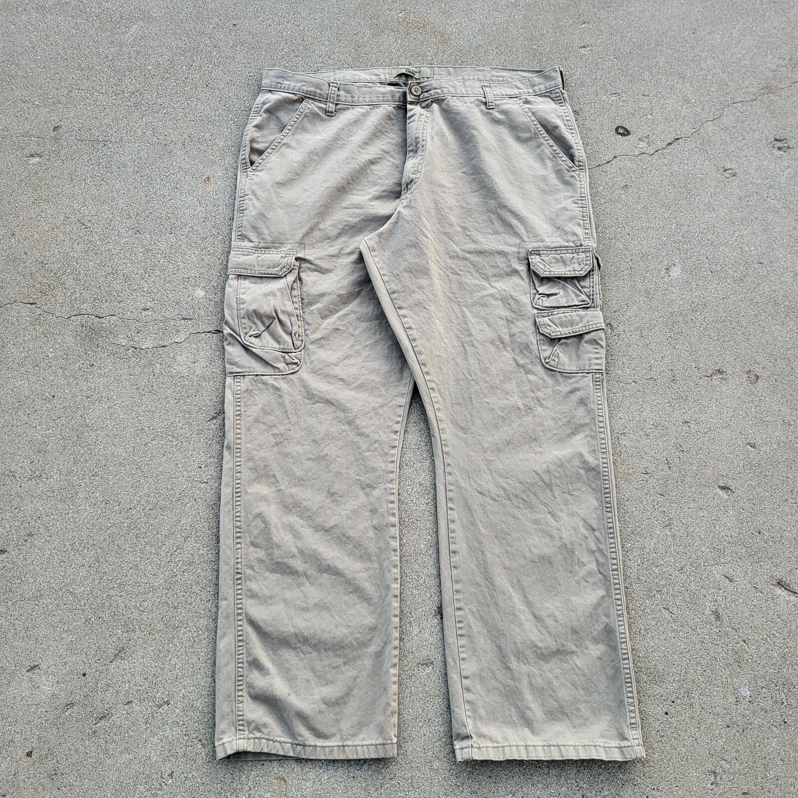 Wrangler Brown Cargo Pants Size 38x31 Canvas Outdoor Casual with Pockets Tag 40x32-image