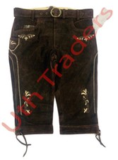 Authentic German Bavarian Lederhosen Oktoberfest Trachten Men Wear Long Short