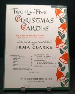 1952 Twenty Five Christmas Carols Sheet Music Book Irma Clarke Violin Ii T84 Ebay