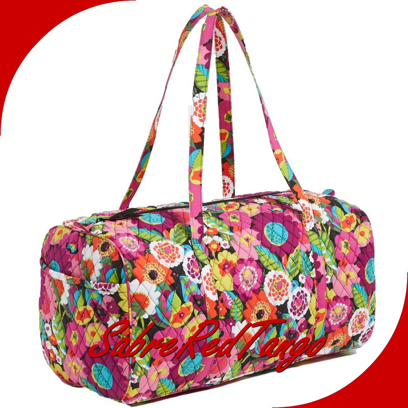 NWT VERA BRADLEY QUILTED LARGE TRAVELER DUFFEL GYM BAG FLORAL VA VA