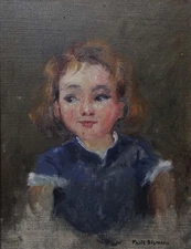 Paule Bisman (1897-1973) Portrait of a young girl child Namur Expressionism