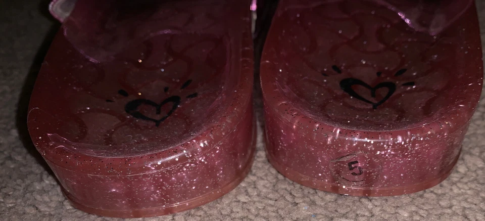 Niñas Justice Glitter Jelly Slides Talla 5 Niñas Slides Equipo Unicornio Foto 3 de 4