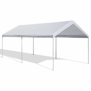 10x20ft Carport Tent Garage White Steel Frame Affordable Water
