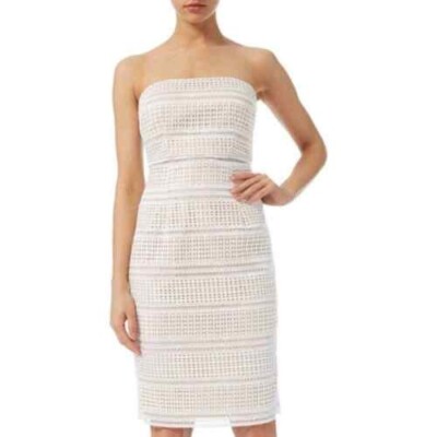 Adrianna Papell Women's Eyelet Lace Cocktail Dress Strapless Ivory Size 6  NWT | eBay