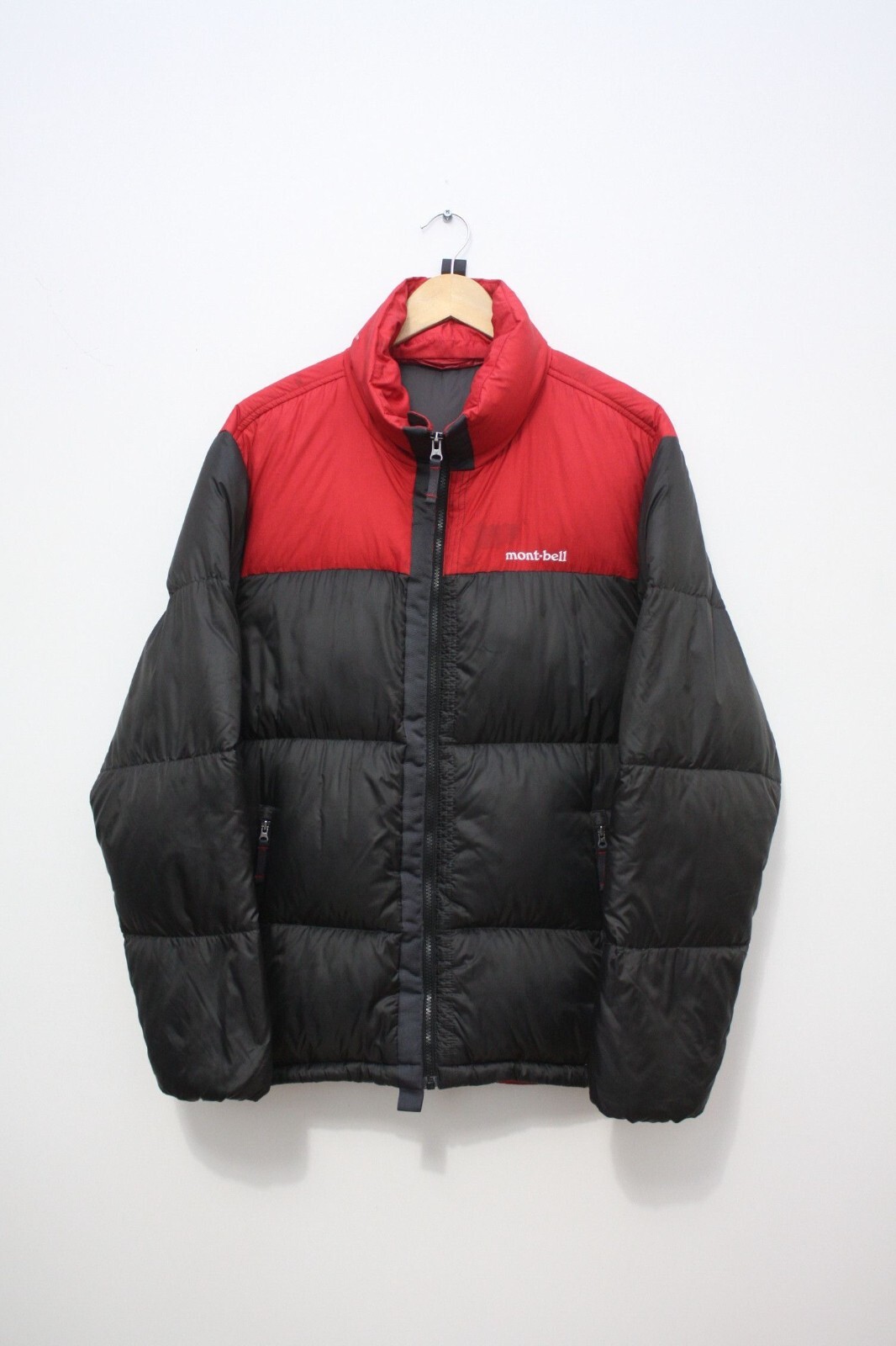 Montbell Black Red Puffer Down Jacket Men's Large
