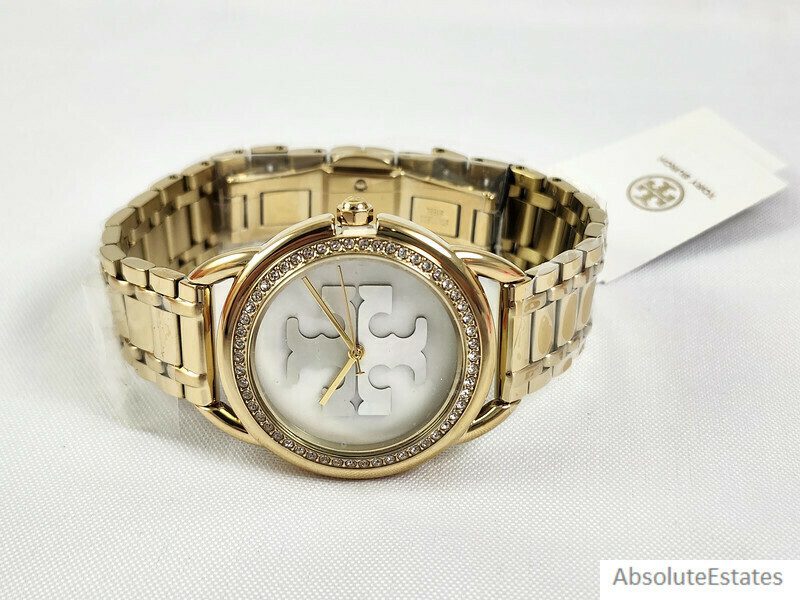 NEW Tory Burch Gold Tone Crystal Miller Ladies Watch TBW7230  display picture 3