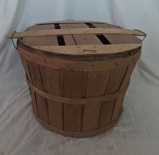 Bushel Basket with Handles, Wooden