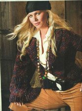 BELL SLEEVE JACKET SWEATER 3 SIZES WOMEN'S CROCHET PATTERN INSTRUCTIONS